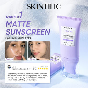 SKINTIFIC Matte Fit Serum Sunscreen SPF50+ PA++++ 50ml | Matte Sunscreen Oil Control SPF Serum Sun Block Shine-Free UV Cream Daily Face Sunscreen