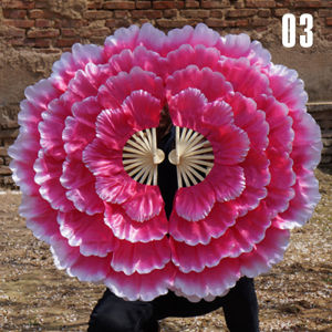 92cm Half-folded Dance Fan Adult Double-sided Peony Hand Fan Square Dance Fan Club Performance Props Decorative Craft Fans2026