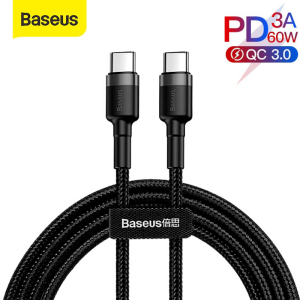 Dây sạc nhanh 2 đầu type c baseus 60w 3A QC3.0 4.0 dài 1m 2m - cáp sạc type c to type c samsung oppo ipad ...
