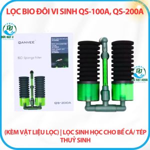 Lọc Bio Đôi vi sinh QS-100A QS-200A (kèm vật liệu lọc) | Lọc sinh học bể cá/ tép cho hồ cá cảnh