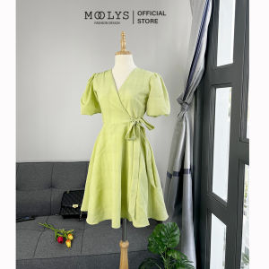 Đầm xoè thắt eo thiết kế đơn giản sang chảnh Moolys MD017