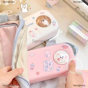 [COD] Springhooe กล่องดินสอสองชั้นสำหรับนักเรียนน่ารัก Morandi เรียบง่ายความจุมากกล่องดินสอสองชั้นอุปกรณ์จัดระเบียบเครื่องเขียนลายการ์ตูนอุปกรณ์การเรียน