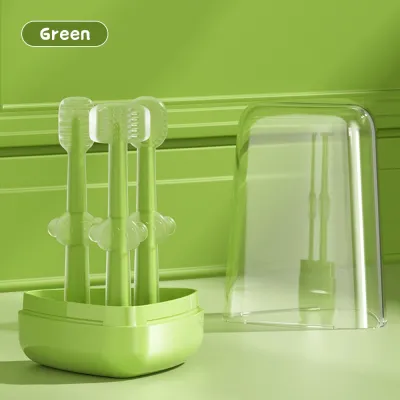 BPA Free Sikat Lidah Bayi 3in1 Alat Perawatan Mulut Bayi Silikon Bayi Sikat Gigi Bayi Baru Lahir Sikat Pembersih Lidah Pembersih Mulut Bayi Silikon