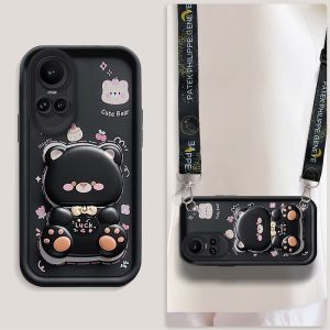 เคสสำหรับ Oppo Reno 10 Pro 5G เคสศัพท์ Reno 10 5G เคสนิ่มซิลิโคนกันกระแทก ดีไซน์ใหม่สวยงามพร้อมที่จับและสายคล้องสำหรับผู้หญิง JTXXZJGS01