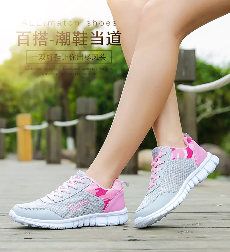 Lightweight Sneakers Women Shoes Fashion Breathable Running Sports Shoes Flat Gym Shoes Trainers Tennis Shoes Big Size 35 42 Lazada Singapore