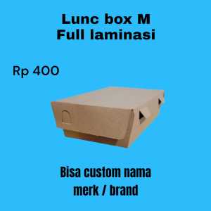 LUNCH BOX PAPER UKURAN M FULL LAMINASI/250 GSM/ DUS AYAM GEPREK / BOX DUS AYAM GORENG BISA CUSTOM NAMA