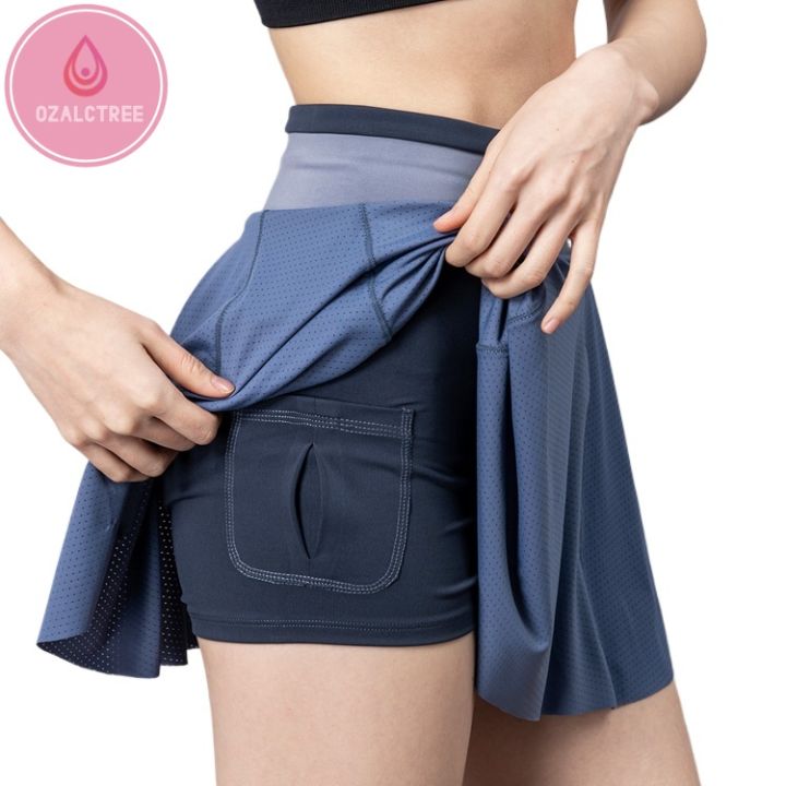 OzalCtree Sports Skirts Golf Tennis Skirt Fitness Shorts Women Athletic  Quick Dry Running Shorts Pocket Sport Skort With Shorts
