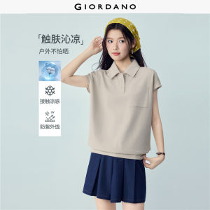 Giordano Beau Monde Women Cool-touch anti-UV cap sleeve polo shirt Free Shipping 13316209