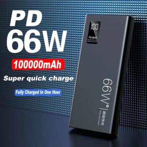 FOGOMOVE Brand Warranty PD 66W powerbank  original 100000mAh 150000mAh Super fast charging  power bank  LED display 80000mAh