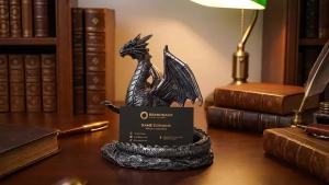 Relaxweex Gothic Dragon Cell Phone Holder Resin Gothic Standing Guardian Dragon Cell Phone Stand with Outstretched Arm for Medieval Decoration Desk Accessories Office 5.78 x 4.25 x 6 Inch