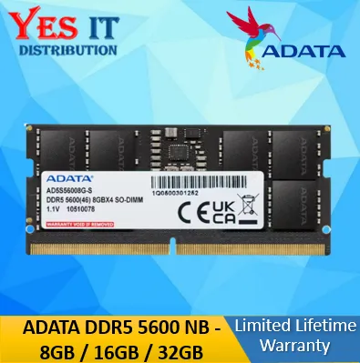 ADATA DDR5 4800 / 5600 MHz 8GB / 16GB / 32GB SO-DIMM MEMORY MODULE NOTEBOOK RAM