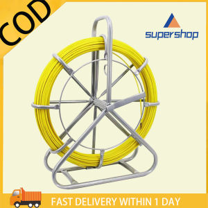 6mm x 100m Fiberglass Duct Rodder Fish Tape Cable Pulling Rod Conduit Wire Puller for Underground Cable & Fiber Optic Laying