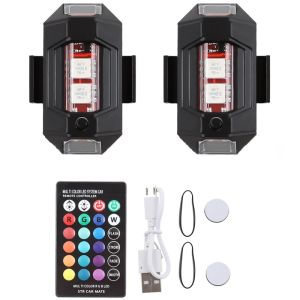 Lampu Pesawat LED 7 Warna Multiple Mode Universal USB Mobil Anti Air Anti Tabrakan Untuk Lampu Pesawat