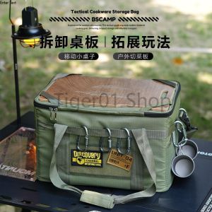 Camping Storage Box Portable Picnic Food Bag Outdoor Cooler Organizer for Travel Beach Hiking Camping