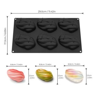 BAGUO(霸果) 3D Mousse Cake Mold Flexible Pistachio-shaped French Dessert Mold Dishwasher Safe Food Grade Chocolate Mold Cake Making