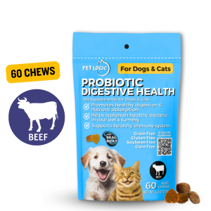 Pet Logic Probiotic Digestive Health Dog & Cat Treats Supplement Snack 120g : Dog Probiotics Dog Multivitamins Dog Supplements Appetite Booster for Dogs  Puppy Food   Adult Dog Food  for Happy Tummy .