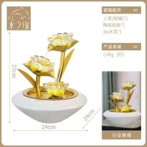 Water Fountain Indoor Feng Shui Decorative Accessories Water Fountain Indoor Chinese Style Hallway Decoration TV Cabinet Fountain Good Fortune Ball Home Decoration Items Water Fountain Desktop Home Decor