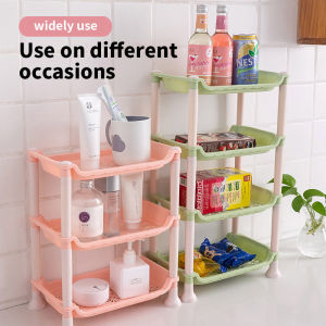 Countertop Storage Rack 3-layer 4-Tier Standing Organizer Shelves Condiment Dinnerware Fruits Holder Multi-functional Kitchen Home Use