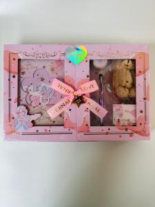 Buku Catatan 7in1 GiftBox Set Tema Bunga Sakura And Bear Bonus Paperbag Lucu