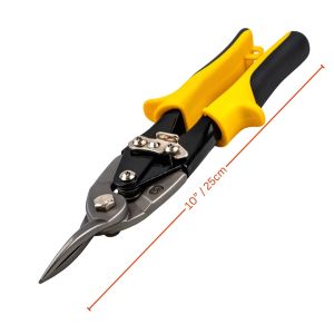 CSM 10 Inch Straight Aviation Snips Metal Sheet Cutter Tin Snip Steel Cutting Shears