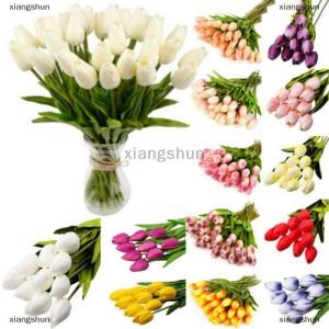[COD] xiangshun Hoa tulip nhân tạo Bó hoa giả liên lạc thật trang trí tiệc cưới tại nhà
