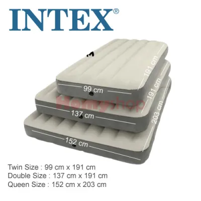 Kasur Angin INTEX DuraBeam Ukuran Twin Double Queen Seri 64707 / 64708 / 64709 - Kasur Pompa Lantai Matras Besar [ PROMO ]