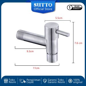 SUTTO Keran Mandi Stainless Steel Matte Black Tahan Karat - Aksesoris Dapur Gaya Retro