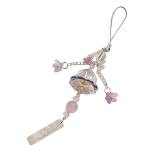 Jellyfish Wind Chime Pendant Phone Charm With Glass Lilies of The Valley Designs for Trendy Women Daily Casual Use