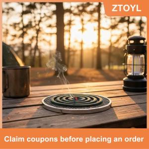 【ZTOYL】 Thép Không Gỉ Muỗi Xoắn Ốc Chủ Hộp Chống Cháy Với Nắp Muỗi Cuộn Dây Burner Vòng An Toàn Muỗi Hương Chủ