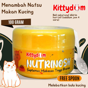 KITTYDOM Sumplemen Tambah Nafsu Makan Kucing Nutrinosh 100 Gram Obat Vitamin Bulu Lebat Kucing Kitten