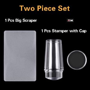 French Transparent Silicone Manicure Stamp With Coverwith Scraper Internet Celebrity Nail Art Transfer Printing Silicone Soft Head Nail Stamp Transfer Tool Nail Art Printing Mold