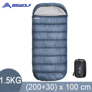 BSWolf Large Camping Sleeping bag lightweight 3 season loose widen bag long size for Adult rest Hiking fishing