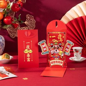 【Hibeautylife】Horse Year Lucky Money Pockets 3D Standing Card Design Red Envelope Festive Folding Ang Pao for New Year 2026