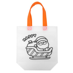 DIY Coloring Bag Environmental Protection Cartoon Christmas  Bag Graffiti Handbag Children Arts Drawing Toy