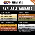 Pigments by Hiro - SAND & DUST / EARTH & MOSS (60ml) - For Weathering and Creating Realistic Effects. 