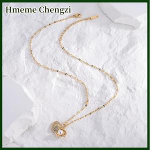 Hmeme Necklace For Women Full Of Rhinestones Titanium Pendant Necklace Non Tarnish Metal Necklace