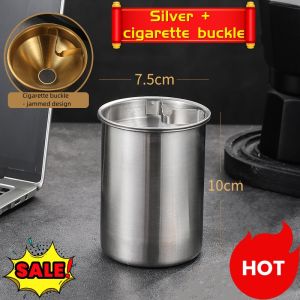 Good luck befalls! Household car stainless steel windproof ashtray suitable for car/home/bar/catering/KTV/office etc. modern shiny and colorful style