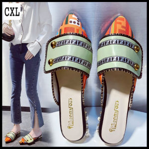 CXL Brand Fashion Beautiful Slippers INS Style Colorful Flat Mules Sandals For Women (Size 35-40)