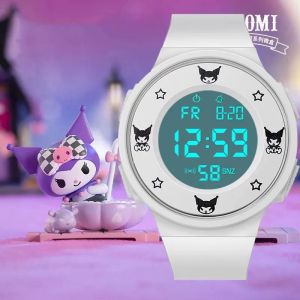 Đèn Led Xem Cho Trẻ Em Sanrio Kuromi Cô Gái Dây đeo Silicon mặt đồng hồ tròn Trẻ Em Của Đồng hồ điện tử chống nước Chất Lượng Cao Đồng hồ thể thao Cho Sinh Viên Trẻ Em Trẻ Em