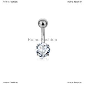 [COD] Home Fashion Zircon Body Jewelry Belly Button Rings Stainless Steel Star Round Square Clear Zircon Classic Navel Belly Button Rings Piercings Jewelry
