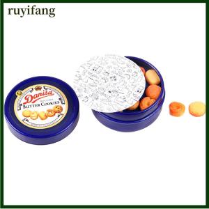 ruyifang 1pcs 1 12 Dollhouse thu nhỏ Đan Mạch COOKIE màu xanh hộp thiếc thiết lập nhà bếp Phụ kiện tự làm
