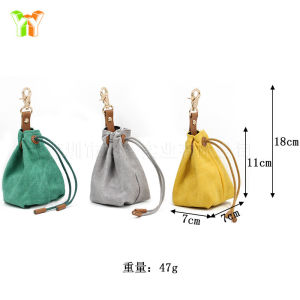 Túi đựng đồ ăn vặt cho chó cưng di động sẵn sàng giao hàng Túi đựng thức ăn cho chó bằng vải canvas có dây rút dùng ngoài trời Đồ dùng khắc tên cho chó LOGO
