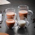 Ly cốc thủy tinh uống cafe, trà nóng, trà sữa, latte đá, đồ uống... chịu nhiệt chống nóng và lạnh, với 2 lớp dày dặn, có tay cầm, pha espresso, cappuccino hay latte, mọi đồ uống tốt. 