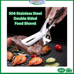 Premium 304 Stainless Steak Clamp Double Sided Frying Spatula Fish Meat Bread Barbeque Clip Food Gripper Kitchen Utensil