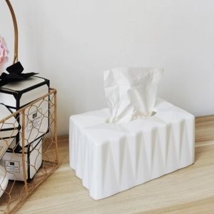 ZM10Q Plastic Draw Tissue Box Waterproof Minimalist Paper Holder Premium Black and White Tissue Case Home Decoration
