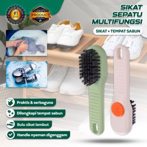 JULO 2 In 1 Sikat Pembersih Sepatu Dengan Tempat Sabun– Sikat Sepatu Multifungsi Sikat Pencuci Pakaian Sandal Dengan Dispenser Sabun Cair Serbaguna Praktis