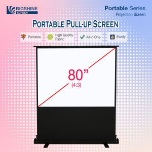 Projector Screen BIGSHINE Portable Floor Pull-up Screen