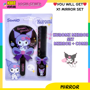 (READY STOCK) Capybara Mirror Comb Set 2 in 1 Cute Kids Pocket Makeup梳子镜子套装卡皮巴拉儿童便携化妆组合日常随身用beg cermin sikat comel
