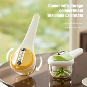 DOUCAI Ergonomic Storage Type Vegetable Peeler Efficient Splash-proof Fruit Scraper Kitchen Gadgets Multifunctional Fruit Peeler Tools Fruit Prep