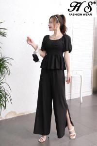 HS*40025*New fashion terno wide Leg women Jumpsuit casual short sleeve tops and pants